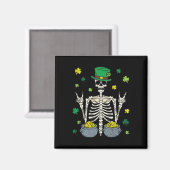 Skelet Kabouter St. Patrick's Dag Shamrock Kruidna Magneet (Voorkant / Achterkant)
