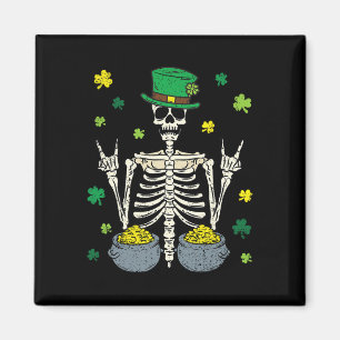 Skelet Kabouter St. Patrick's Dag Shamrock Kruidna Magneet