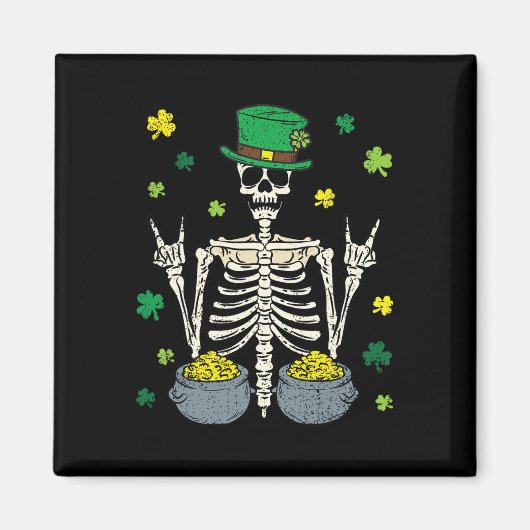 Skelet Kabouter St. Patrick's Dag Shamrock Kruidna Magneet (Voorkant)