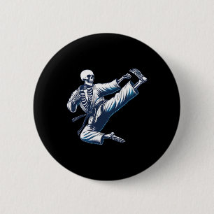 Skelet Karate Trap Vechtkunst Kickboksen Mma F Ronde Button 5,7 Cm