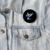 Skelet Karate Trap Vechtkunst Kickboksen Mma F Ronde Button 5,7 Cm (In situ)