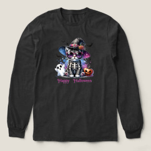 Skelet kat-Halloween kostuums Tri-Blend Shirt