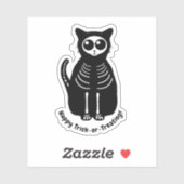 Skelet Kat Halloween Sticker (Vel)