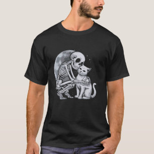 Skelet Kat Schedel Kitty Schattig Goth Halloween K T-shirt