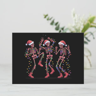 Skelet Kerst Dansend Skelet Lichtjes Kerstmis Feestdagenkaart
