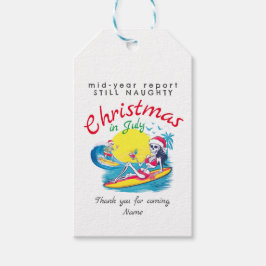 Skelet Kerst in juli Beach Surf Ondeugend Cadeaulabel