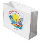 Skelet Kerst in juli Beach Surf Ondeugend Groot Cadeauzakje (Achterkant Gekanteld)