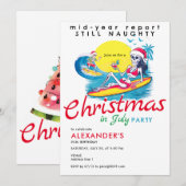 Skelet Kerst in juli Beach Surf Ondeugend Kaart (Voorkant / Achterkant)