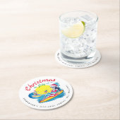 Skelet Kerst in juli Beach Surf Ondeugend Ronde Kartonnen Onderzetter (Insitu)