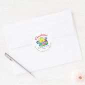 Skelet Kerst in juli Beach Surf Ondeugend Ronde Sticker (Envelop)