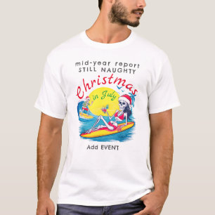 Skelet Kerst in juli Beach Surf Ondeugend T-shirt