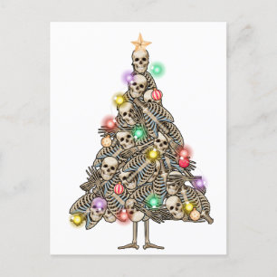 Skelet Kerstboom Grappige Lelijke Xmas Skeletten Briefkaart