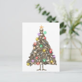 Skelet Kerstboom Grappige Lelijke Xmas Skeletten Briefkaart (Staand voorkant)