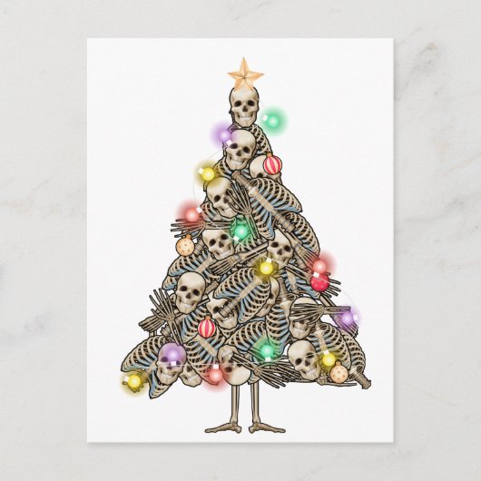 Skelet Kerstboom Grappige Lelijke Xmas Skeletten Briefkaart (Voorkant)