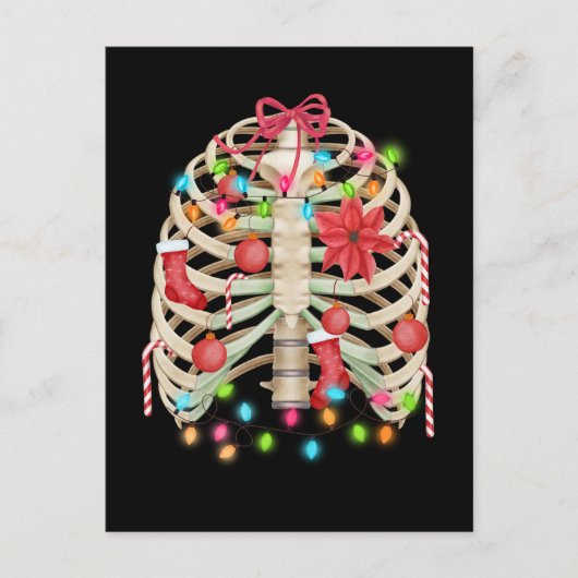 Skelet Kerstboom Grappige Lelijke Xmas Skeletten Briefkaart (Voorkant)