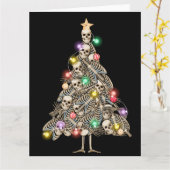 Skelet Kerstboom Grappige Lelijke Xmas Skeletten Kaart (Gele Bloem)