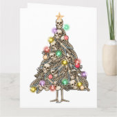 Skelet Kerstboom Grappige Lelijke Xmas Skeletten Kaart (Achterkant)