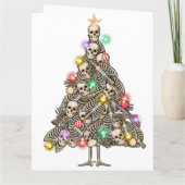 Skelet Kerstboom Grappige Lelijke Xmas Skeletten Kaart (Achterkant)