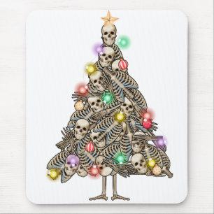 Skelet Kerstboom Grappige Lelijke Xmas Skeletten Muismat