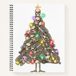 Skelet Kerstboom Grappige Lelijke Xmas Skeletten Notitieboek