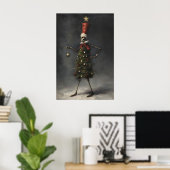 Skelet Kerstboom Kunstprint, Winter Poster (Thuiskantoor)