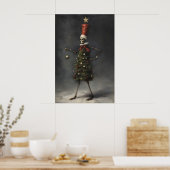 Skelet Kerstboom Kunstprint, Winter Poster (Keuken)
