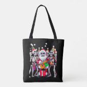 **Skelet Kerstman Feest – Grappige 3D Kerst Skelet Tote Bag (Achterkant)