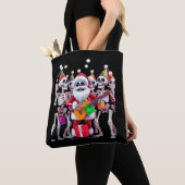 **Skelet Kerstman Feest – Grappige 3D Kerst Skelet Tote Bag (Dichtbij)
