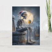 Skelet Kerstman Feestdagen Kaart (Voorkant)