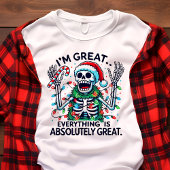 Skelet Kerstman Ik Ben Geweldig Grappige Kerstmis Tri-Blend Shirt