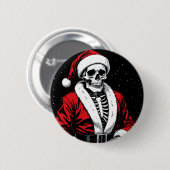 Skelet Kerstman Ronde Button 5,7 Cm (Voorkant /achterkant)