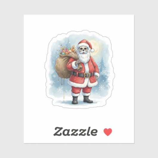 Skelet Kerstman Sticker (Vel)
