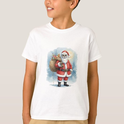 Skelet Kerstman T-shirt (Voorkant)