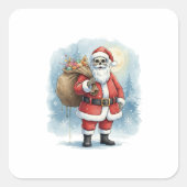 Skelet Kerstman Vierkante Sticker (Voorkant)