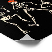 Skelet Kerstmis Halloween Thanksgiving Leuk Poster (Hoek)