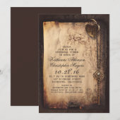 Skelet Key Heart Lock repetitie diner uitnodigen Kaart (Voorkant / Achterkant)