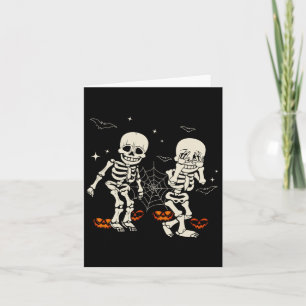 Skelet Kinder Griddy-dance Halloween Trick or Trea Kaart