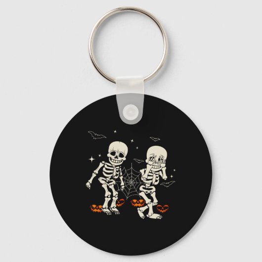 Skelet Kinder Griddy-dance Halloween Trick or Trea Sleutelhanger (Voorkant)