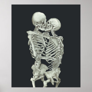 Skelet Kiss Immortal Lovers Anatomy Love Valen Poster