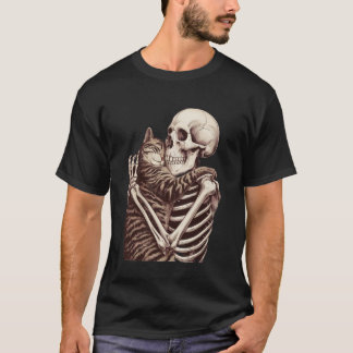 Skelet Knuffelen Kat Geschenken voor Kat Mama Kat T-shirt