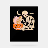 Skelet Knuffelen Kat Halloween Kat Lover Kat Klass Acryl Bord (Voorkant)