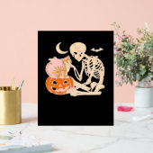 Skelet Knuffelen Kat Halloween Kat Lover Kat Klass Acryl Bord (Huwelijk)