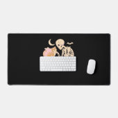 Skelet Knuffelen Kat Halloween Kat Lover Kat Klass Bureaumat (Keyboard & Muis)