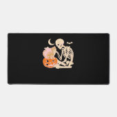 Skelet Knuffelen Kat Halloween Kat Lover Kat Klass Bureaumat (Voorkant)