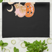 Skelet Knuffelen Kat Halloween Kat Lover Kat Klass Theedoek (Gevouwen)