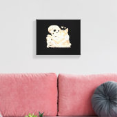 Skelet Knuffelen Kat Halloween Kat Lover Kat Mama Canvas Afdruk (Insitu (Woonkamer))