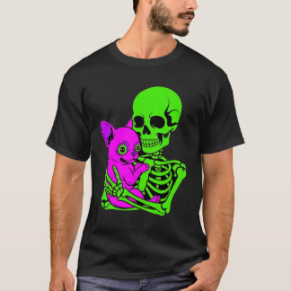 Skelet Knuffelende Chihuahua | Schattige Griezels  T-shirt