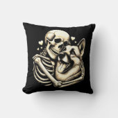 Skelet Knuffelhond Halloween Duitse Herder Kussen (Voorkant)
