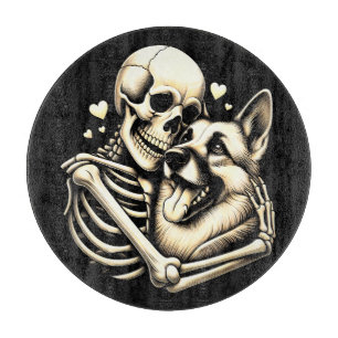 Skelet Knuffelhond Halloween Duitse Herder Snijplank