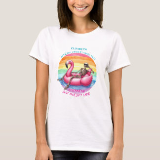 Skelet koelen op flamingo t-shirt